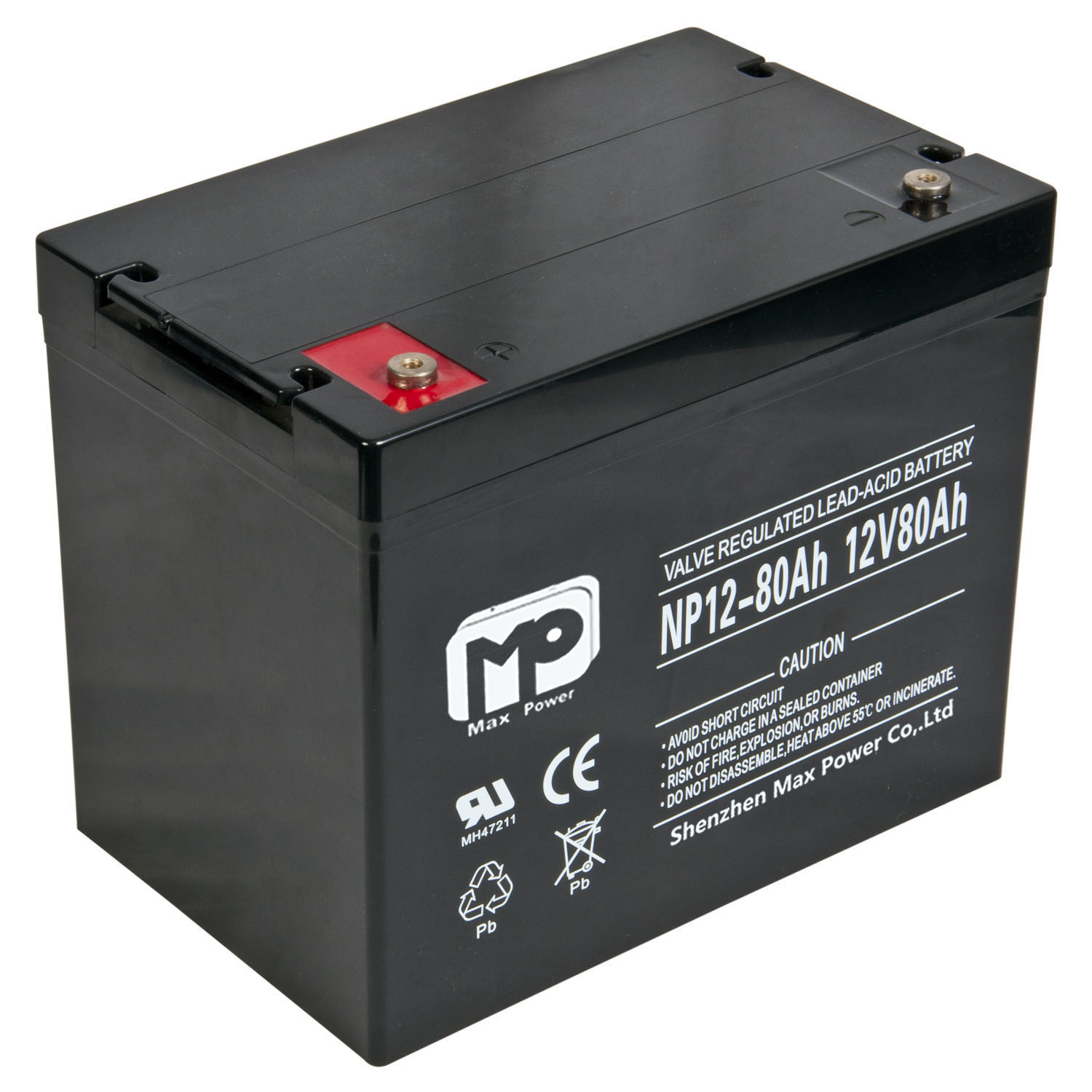 12V80AH Lead Acid Battery High Power Deep Cycle 80Ah Rechargeable for Solar Energy Storage and Backup Power