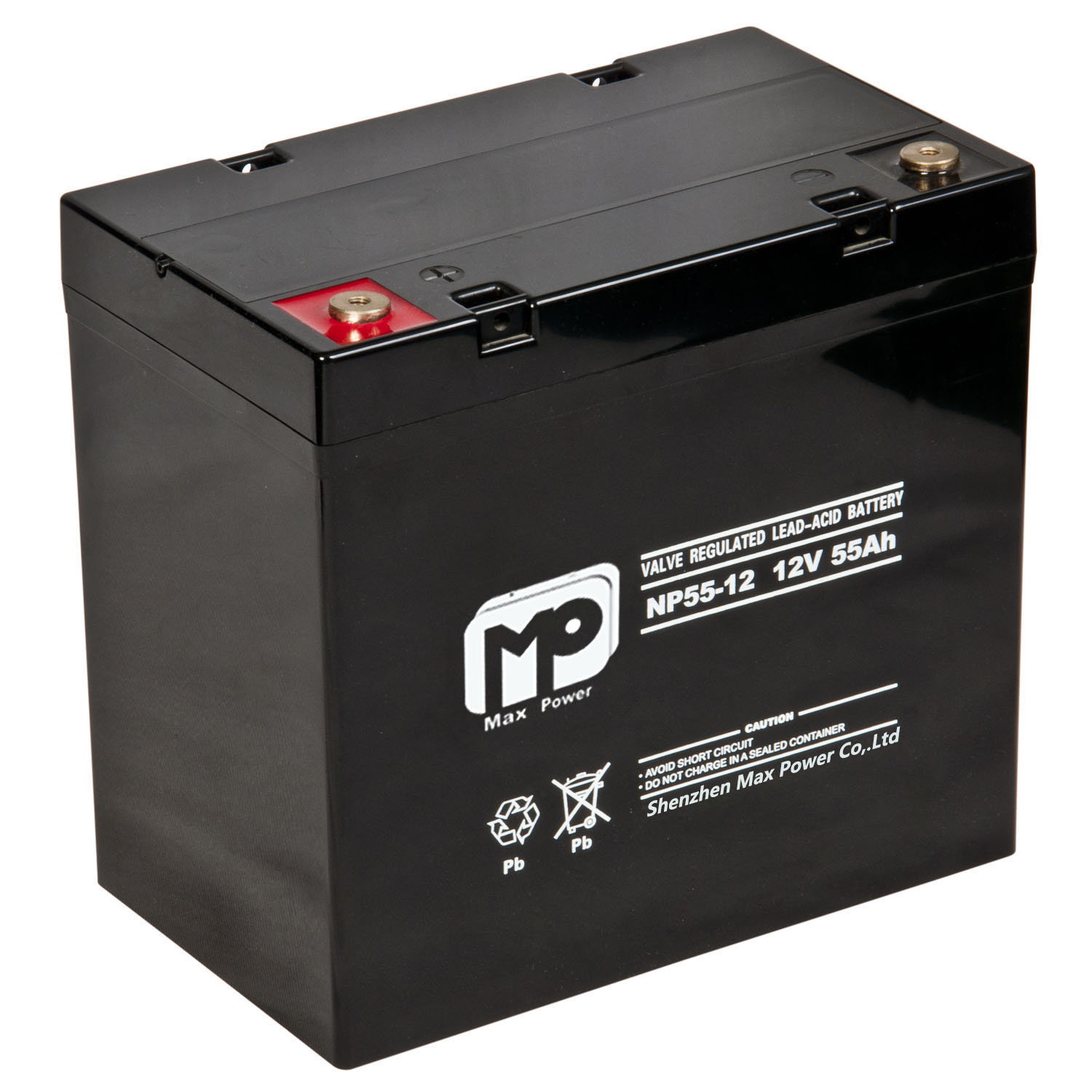 12V55AH Lead Acid Battery 800-1000 Cycles Deep Cycle for Solar Backup Power Marine RV Automotive MaxPower