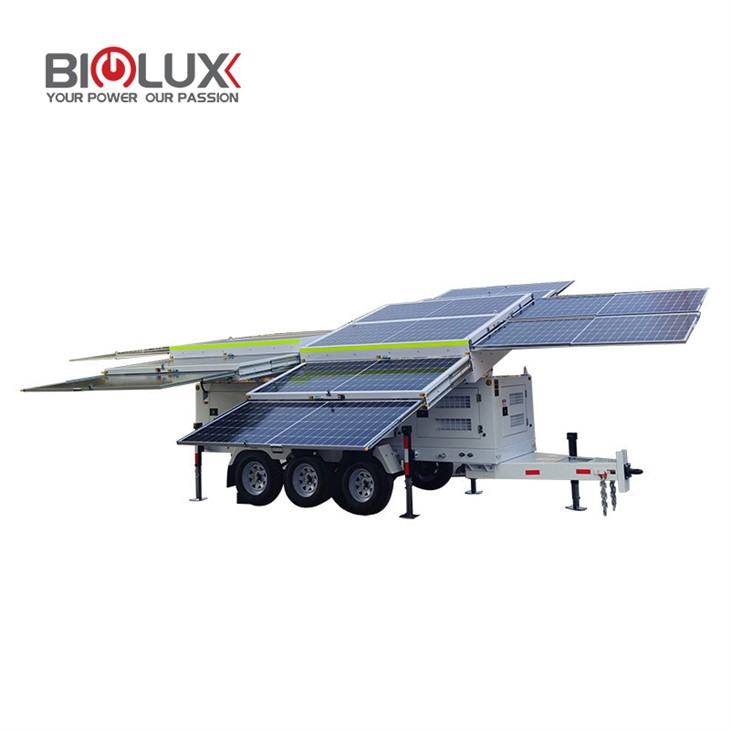 Hipower Solar Power Station 5.76kWh GEL Battery Monocrystalline Panels Trailer-Mounted for Construction Telecom Sites Biglux