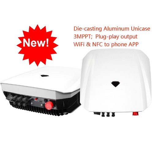 On Grid Tie Solar Inverter 8KW 1-Phase 220Vac 3MPPT WiFi NFC IP65 Die-Casting Aluminum for Residential PV Systems CoHeart