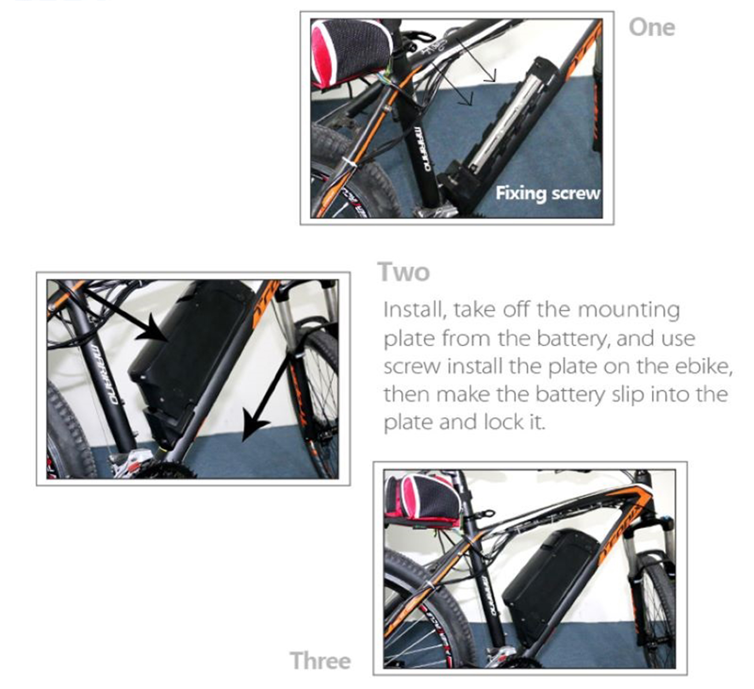 Lithium Battery 36V15.6AH 18650 High-Capacity Down Tube Frame for Electric Bike Max Power