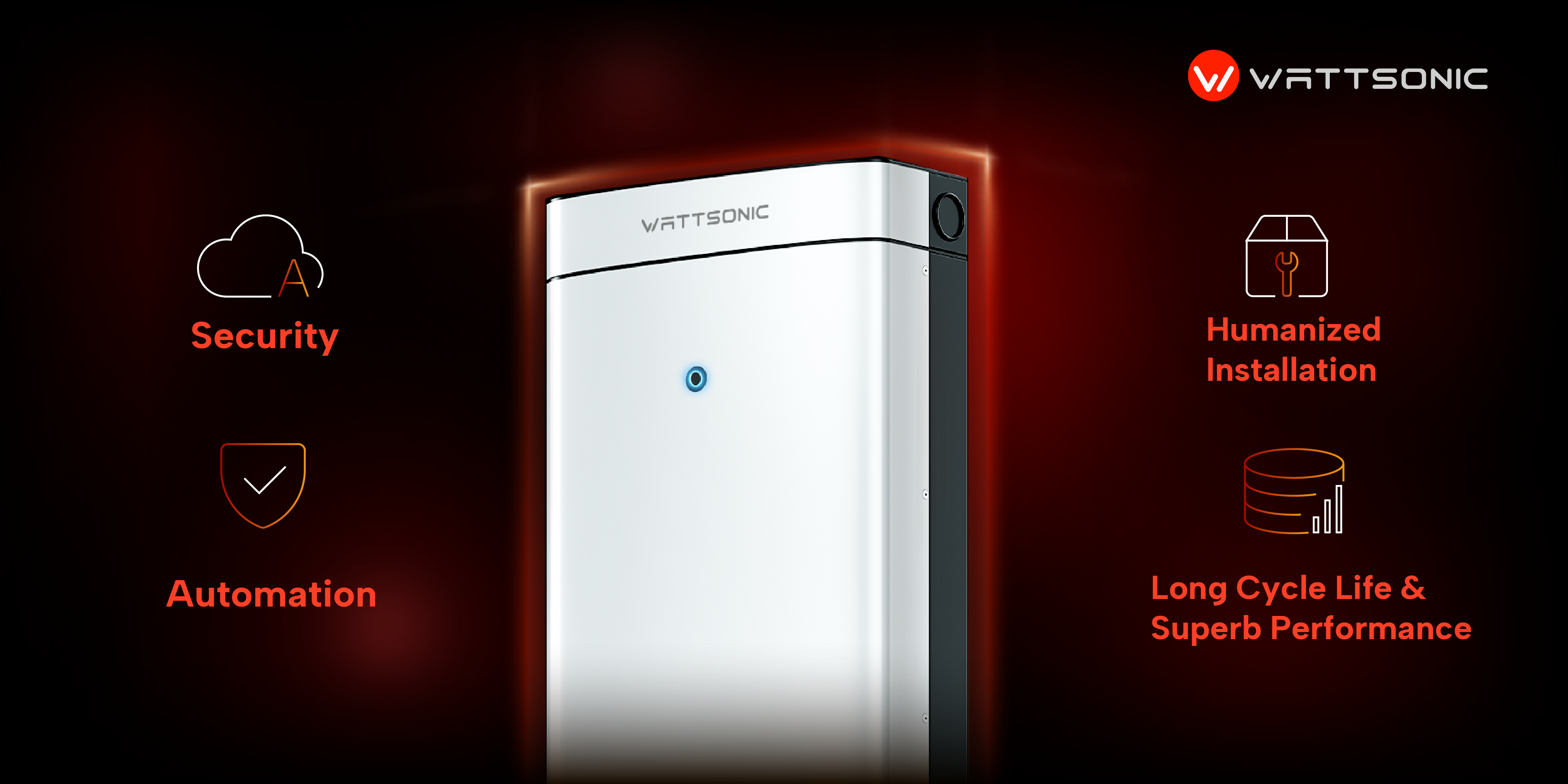Wattsonic Li-LV Battery Series 10,000 Cycles 90% DOD LiFePO4 for Home and Commercial Energy Storage