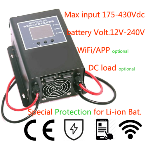 MPPT Charge Controller 55A 60/72/96/120V Isc50A Real MPPT Tracking 15-35% Efficiency Boost Solar PV Systems CH-Power