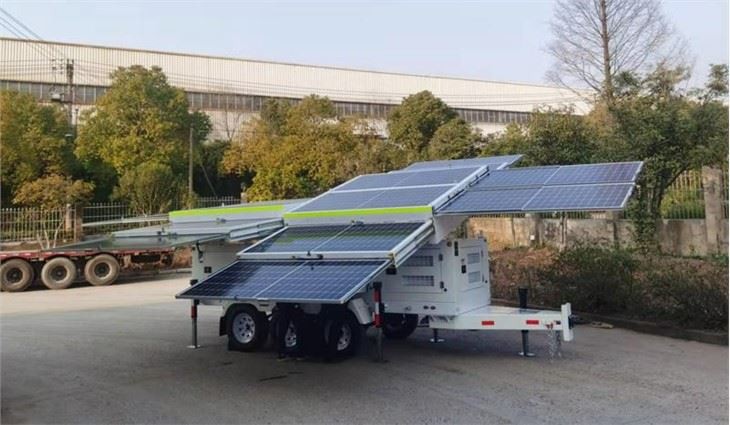 Solar Power Bank Trailer 7360W 16*460W 76800Wh Lead Acid Battery 10KW Inverter for Outdoor Charging and Emergency Power Supply Biglux
