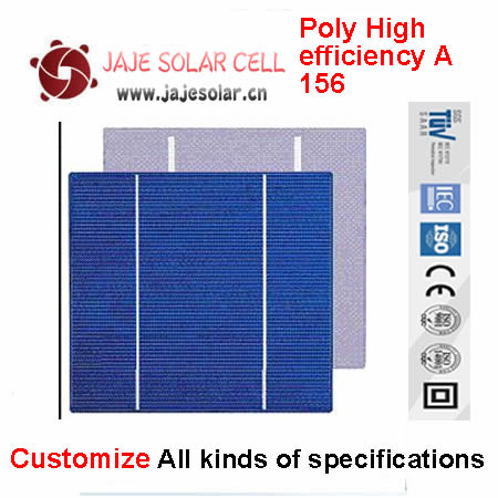 156 Poly Solar Cell 156x156mm High Efficiency 12-18% for Photovoltaic Modules and Solar Panels