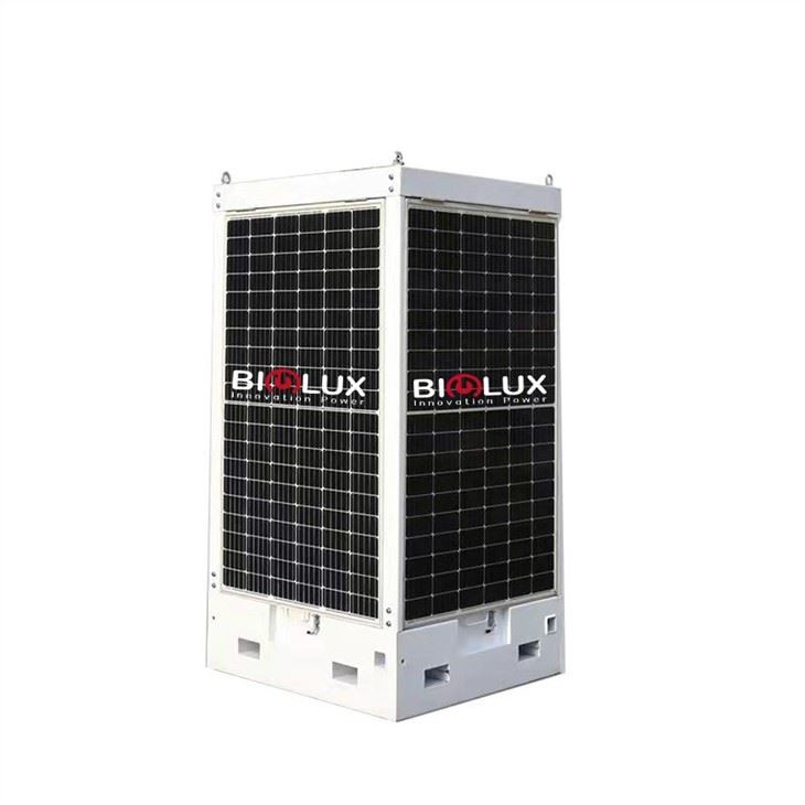 Cuboid Solar Surveillance Tower For Rescue 4x380W Monocrystalline Panels 8x150Ah Gel Battery Off-Grid Lighting & Monitoring Biglux