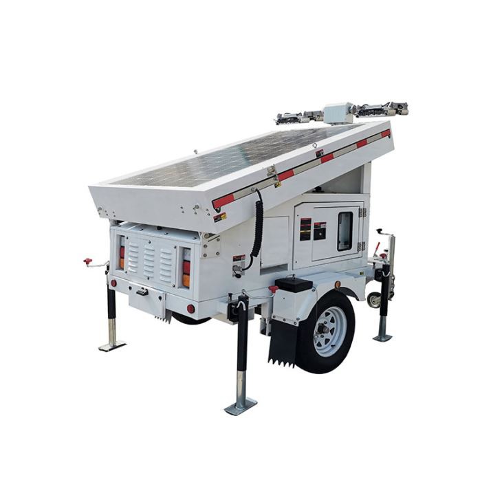 Solar Towable Lighting Tower 5-Year Warranty, MPPT Controller, LED Flood Lights for Construction Sites, Roadwork, Mining Biglux