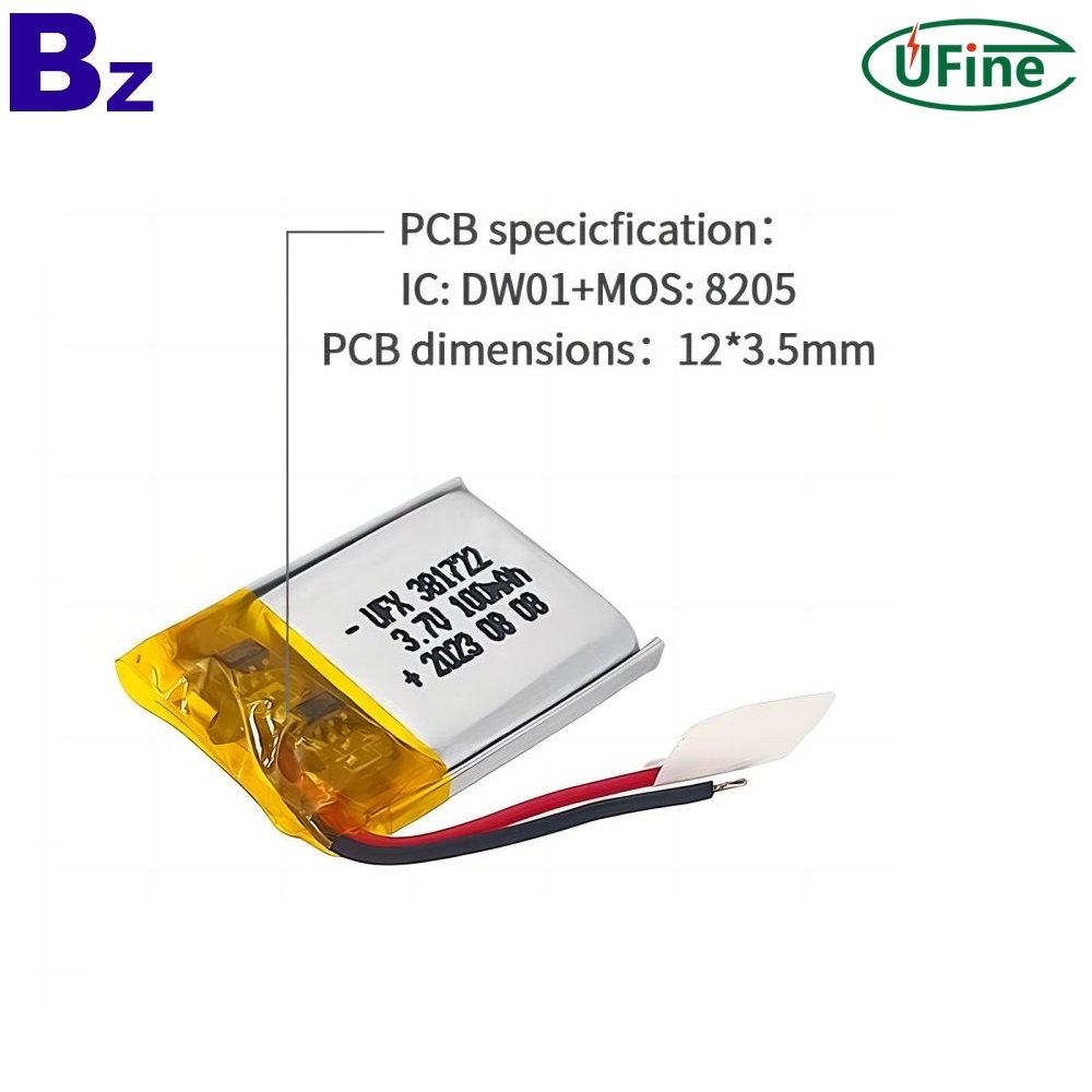 Lipo Cell Factory Professional Customized 3.7V 100mAh Battery for Remote Control UFX 381722