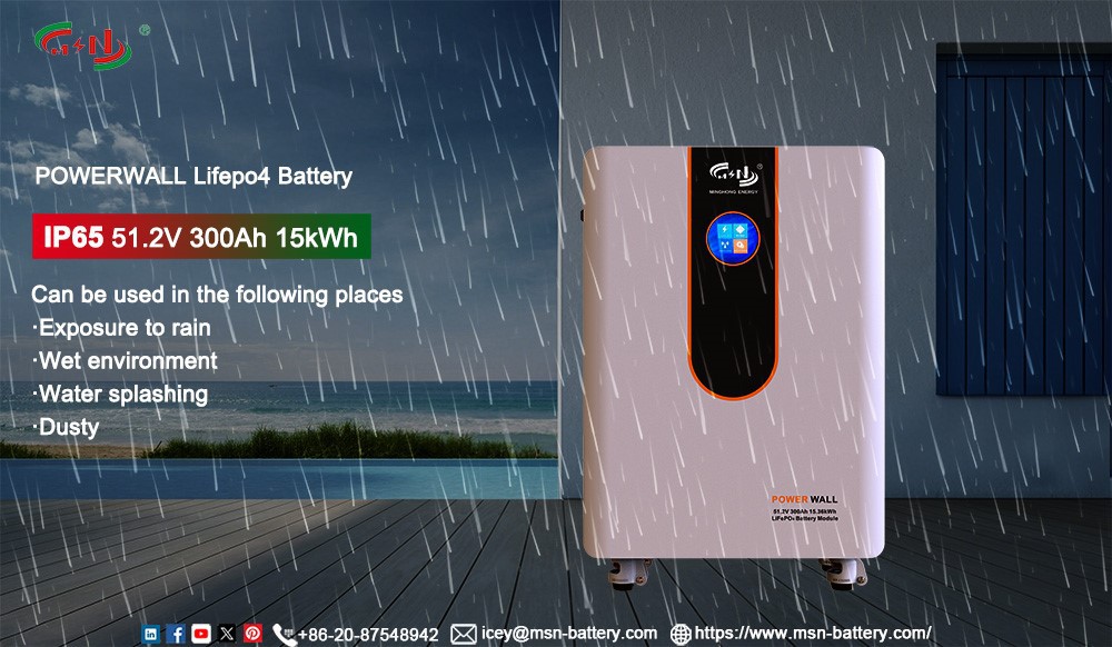 IP65 51.2v 300ah Powerwall Lifepo4 Battery LiFePO4 High-Capacity Wall-Mounted Solar Energy Storage for Household and RV