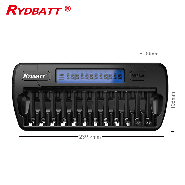 8 Slot NiMH Charger with LCD Display Smart Charging Station for AA AAA Batteries Rechargeable Battery Charger