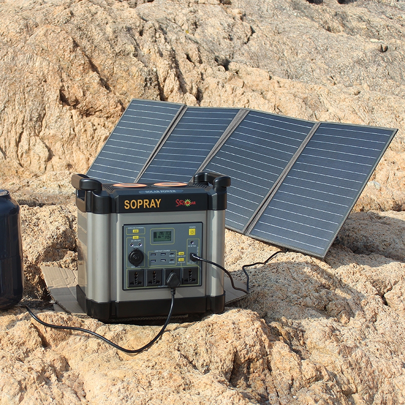 Solar Power Generator 1000W Portable Lithium Battery Power Station for Outdoor Emergency Backup Sopraysolar