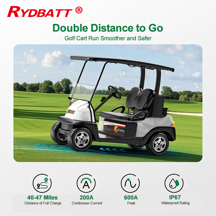 R-76100 76.8V 100Ah Battery LiFePO4 Long Cycle Life 4,000+ Golf Cart Electric Fleet Power Solution Ryder