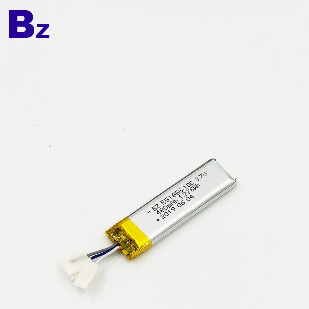 Li-Polymer Battery 480mAh 3.7V UL Certified for Smart Water Bottle BenzoEnergy