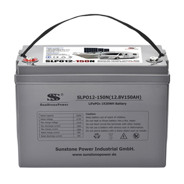 Sunstone Power 12V 150AH Solar Battery 1920Wh LiFePO4 Cell and BMS Long Cycle Life, Bluetooth Enabled for Off-Grid, Marine, RV Use