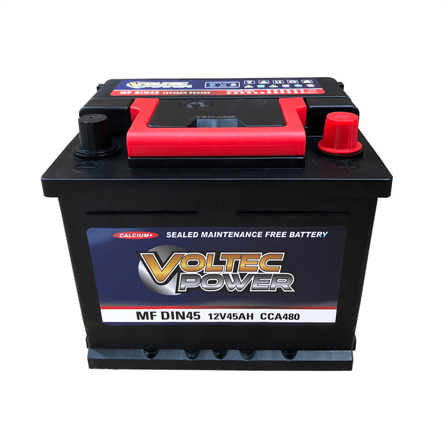 Maintenance Free Auto Battery - DIN Standard Lead Calcium, Sealed & Anti-Vibration for European Vehicles VOLTEC