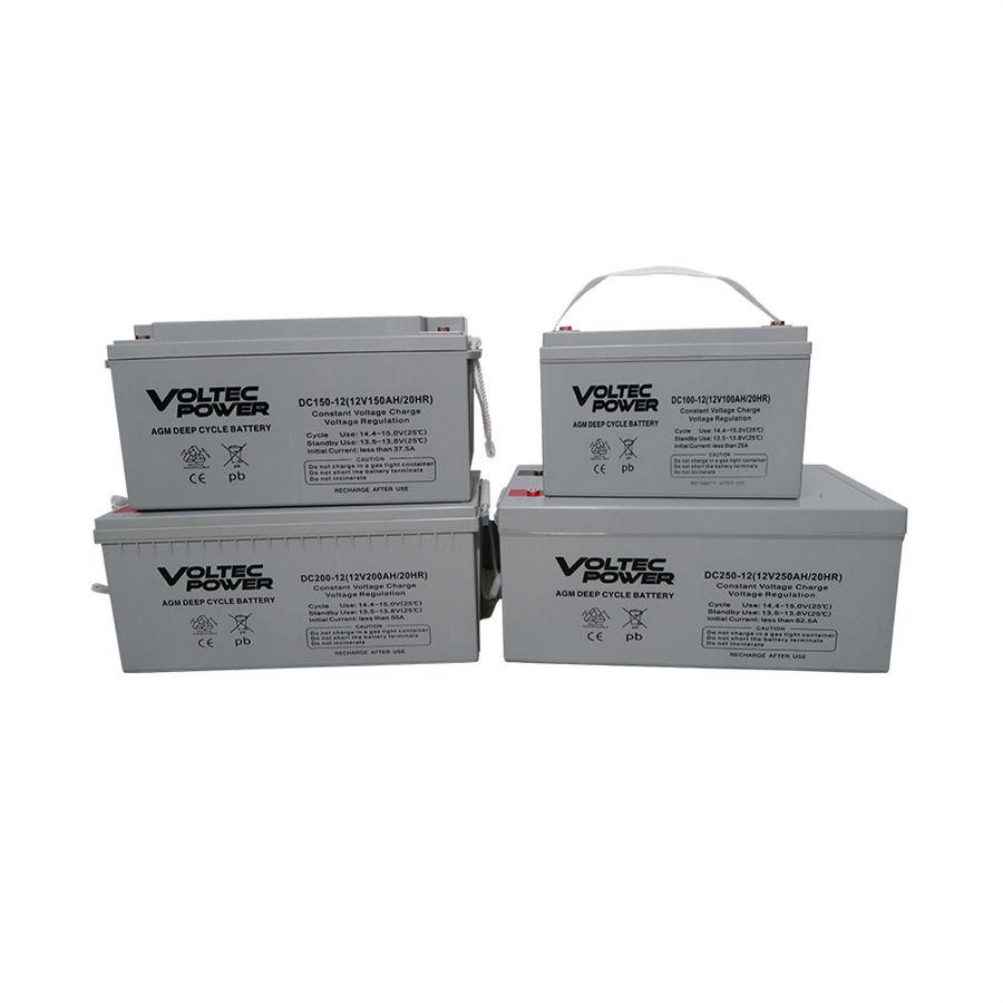 Deep Cycle GEL Series 12V 24-250Ah Long Life Solar Battery for Off-Grid Energy Storage VOLTEC