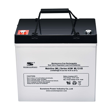 12V 55Ah AGM Lead Acid Battery Rechargeable Sealed Maintenance-Free UPS Backup Power System Sunstone Power