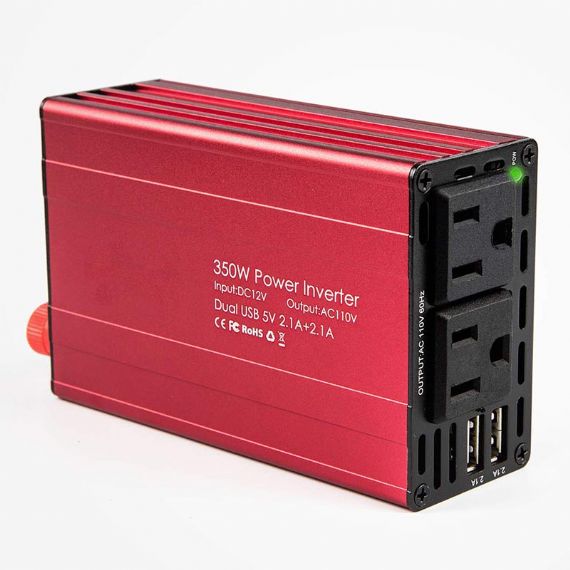 300W Modified Sine Wave Inverter 12V to 110V/120V Dual AC USB Output for Car RV Camping Travel with Overload Protection