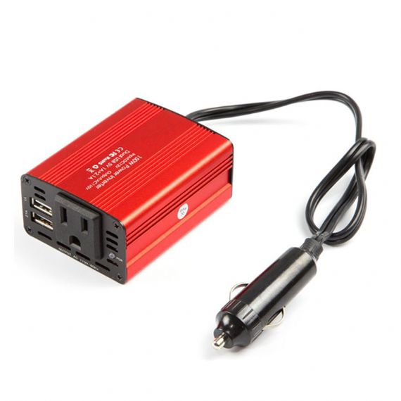 150W Auto Inverter 12V to 110V Dual USB Car Power Converter for Travel Camping Outdoor Use
