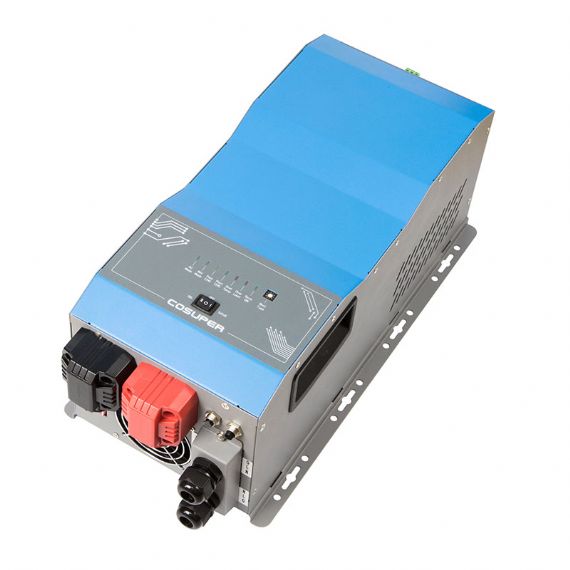 3000W Pure Sine Wave Inverter Charger 12VDC to 120VAC 9000W Surge with UPS Function for Solar RV Marine COSUPER
