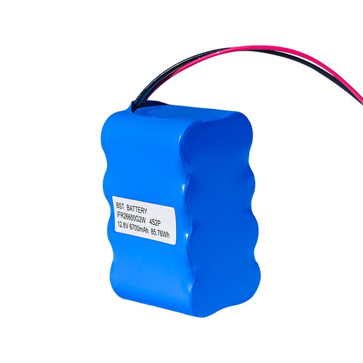 12.8V 6700mAh 4S2P 26650 LiFePO4 Battery High-Temperature Resistant Long Life for Solar Lighting and Backup Power
