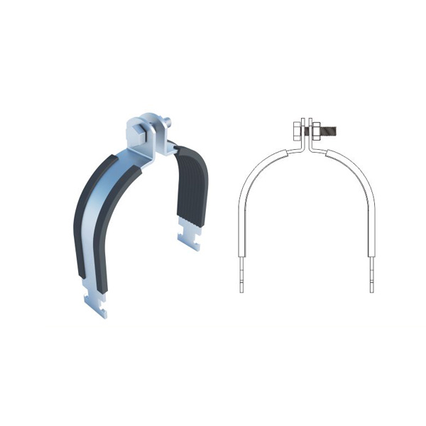 P Pipe-Rings 89mm OD Galvanized Steel Pipe Mounting Bracket for Solar PV and Energy Storage Systems