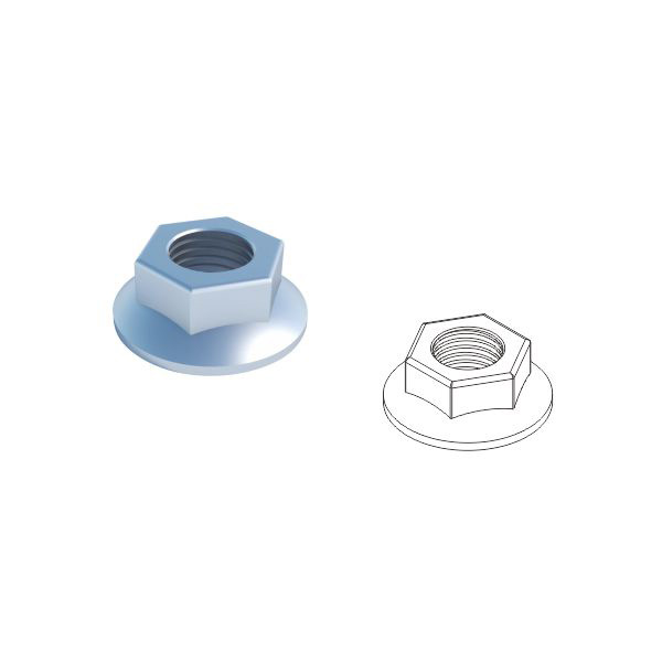 Hexagon Flange Nuts CDF-Z-M16 Anti-Slip Protrusions for Solar Mounting Systems ChuanDa