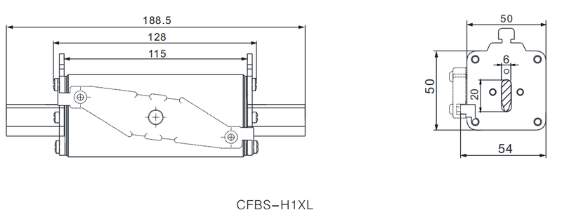 CFBS-H1XL 80-400A 1500VDC Energy Storage Systems Fuse Link aR Class 100kA Breaking Capacity for BESS and Renewable Energy Systems