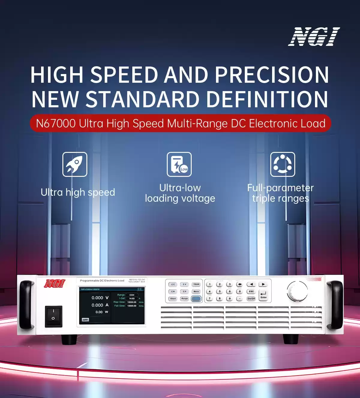 N67000 Ultra High Speed Multi-Range DC Electronic Load for Battery and Energy Storage Testing NGI