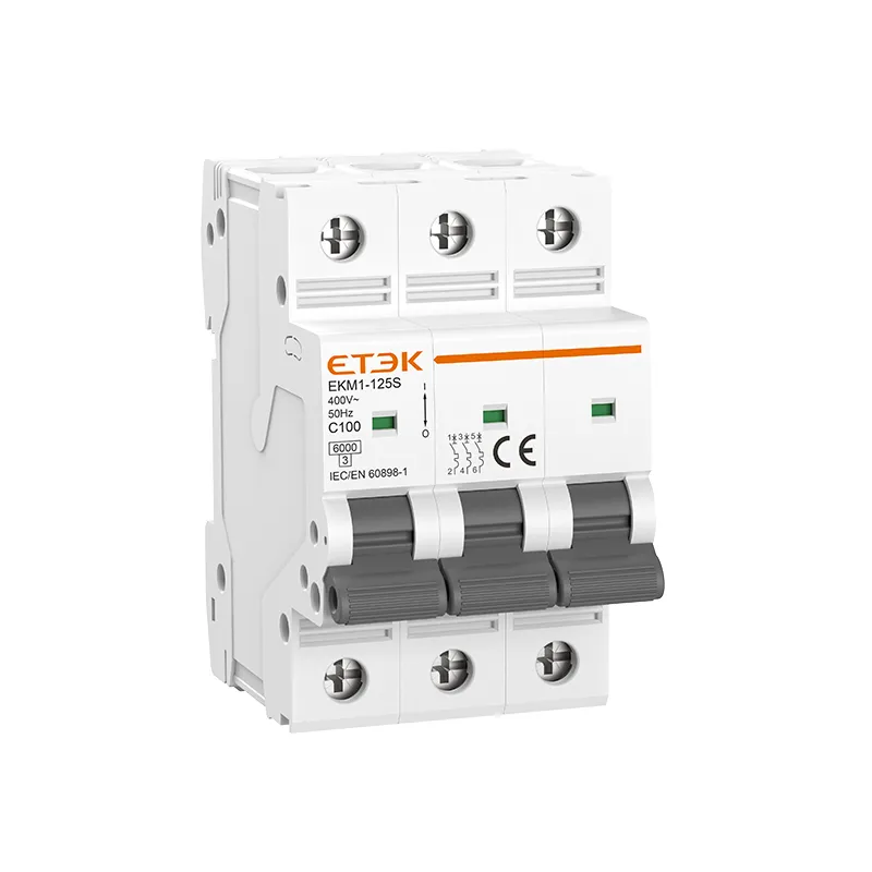 EKM1-125S MCB 6kA Miniature Circuit Breaker Thermo-magnetic Trip 125A Overload and Short-Circuit Protection for Solar Energy and Battery Storage Systems ETEK