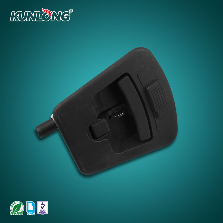 Kunlong SK1-740 Engineering Vehicle Hood Lock Cabinet Handle Lock Toolbox Door Lock - Nylon Body Zinc Components Black Painted for Heavy-Duty Equipment KUNLONG