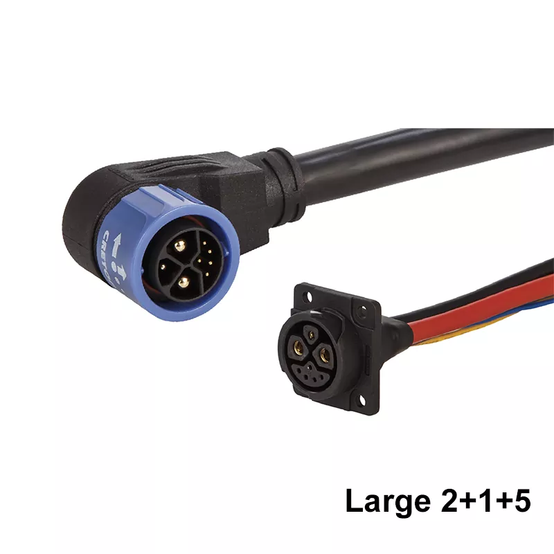 50A 2+1+5 Pin IP67 Push Lock Waterproof Electrical Connector for Electric Bike Battery Encoder with High Durability and Corrosion Resistance CRETOP