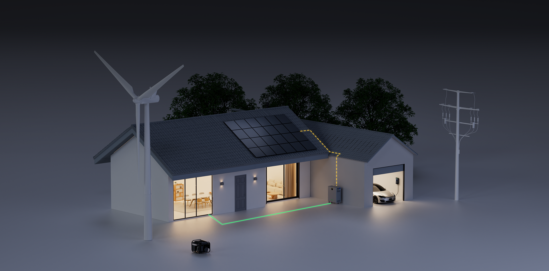 All In One 16kWh Expandable to 32kWh 10kW Hybrid Inverter for Home Backup RV Off-Grid Solar Wind Generator Power