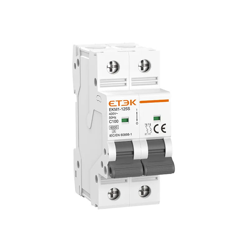 EKM1-125S MCB 6kA Miniature Circuit Breaker Thermo-magnetic Trip 125A Overload and Short-Circuit Protection for Solar Energy and Battery Storage Systems ETEK