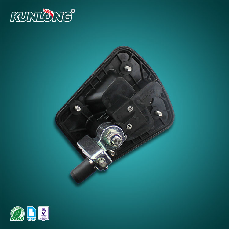 Kunlong SK1-740 Engineering Vehicle Hood Lock Cabinet Handle Lock Toolbox Door Lock - Nylon Body Zinc Components Black Painted for Heavy-Duty Equipment KUNLONG