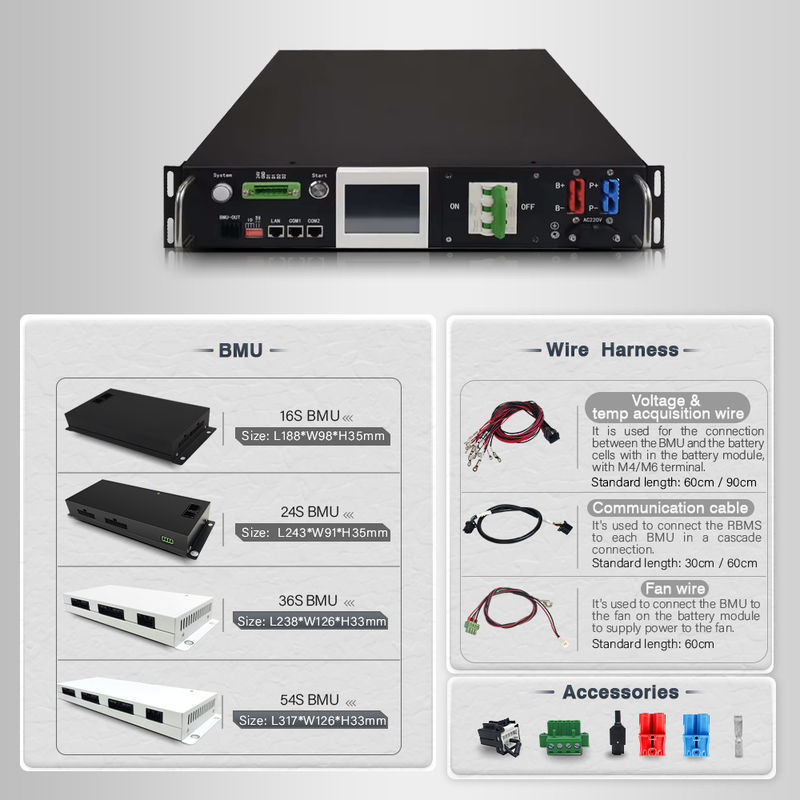 RS485 Lithium Battery Management System BMS 90S 288V 50A High Voltage BMS for Solar Energy Storage and BESS