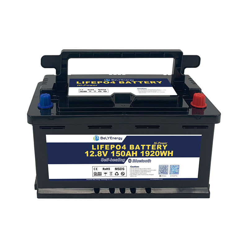 1920Wh 150A RV Lithium Iron Phosphate Battery Low Self Discharge LiFePO4 Chemistry High Energy Density Long Cycle Life for Solar Marine Off-Grid Applications BeLY