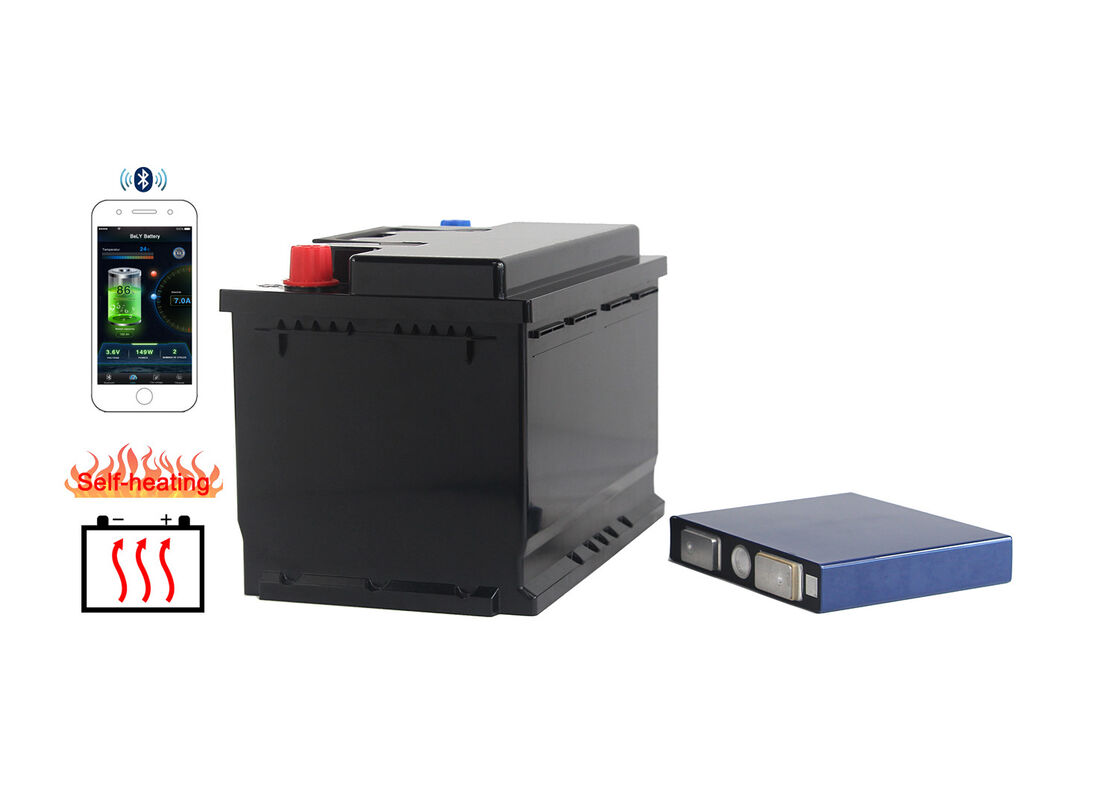 12V 100Ah Leisure RV Lithium Battery Bluetooth Heating 12.8 V Lifepo4 Battery High-Cycle Life, Low Self-Discharge for Solar, Boats, RVs