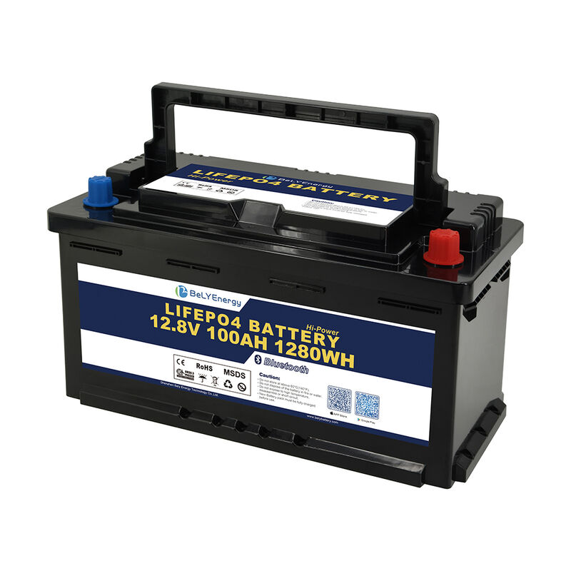 LiFePO4 Battery 12V100AH Lightweight 12kg with 0-60°C Charge Range for Solar Marine RV BeLY