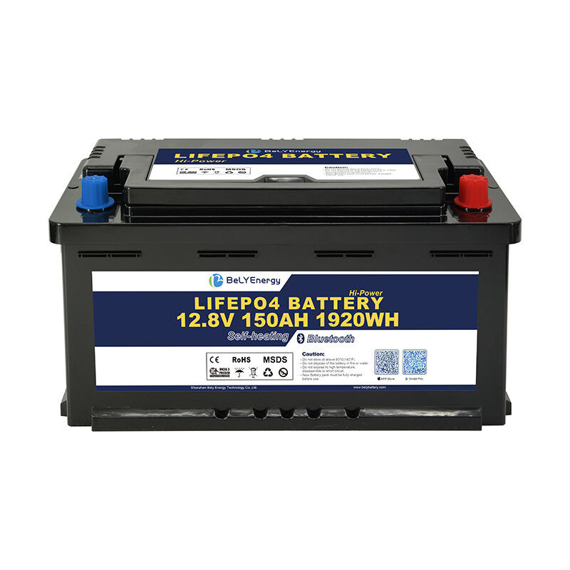 12V LiFePo4 Battery 150AH Long Lifespan IP65 Waterproof for Caravan RV Marine Solar BeLY