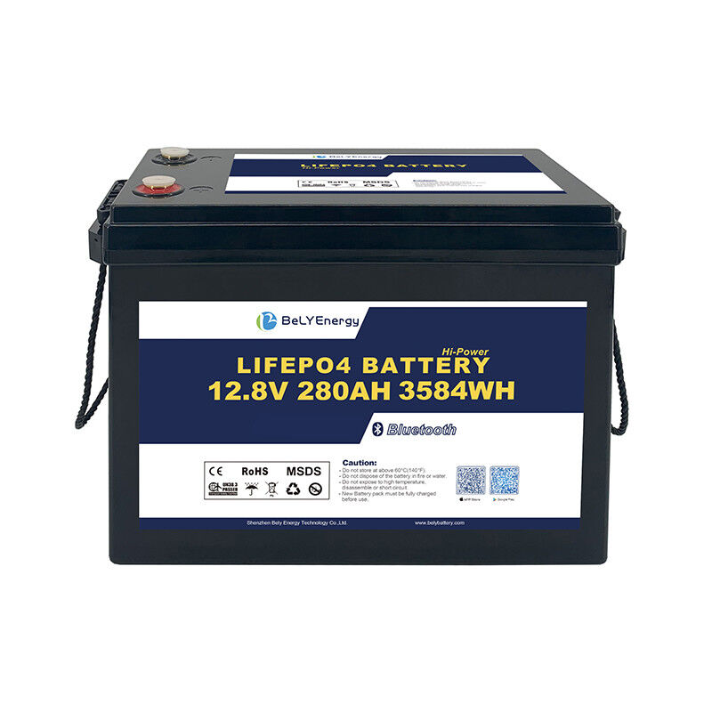 Customization 5000 Cycles Bluetooth Connectivity 12V 280Ah LiFePO4 Battery Pack High-Cycle Life IP65 Waterproof RV Marine Solar Storage BeLY