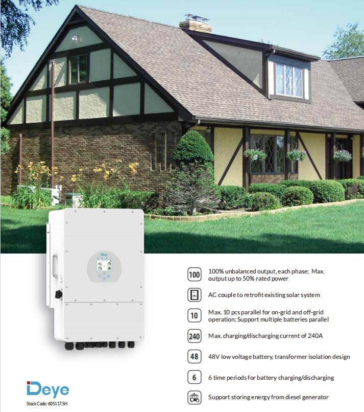 Deye SUN-12K-SG04LP3-EU Hybrid Solar Inverters 12kw 10kw 8kw 6kw 3 Phase MPPT Solar Inverters