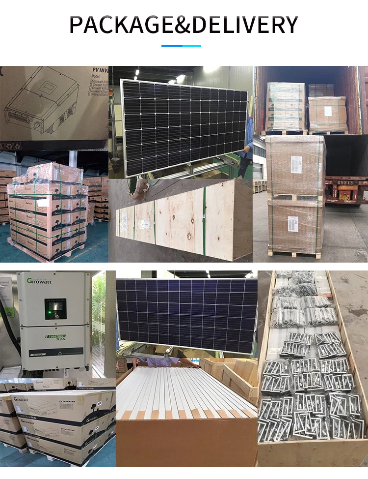 Solar Power Generator Station 50Kw 100Kw on Grid Solar System Growatt Grid Tie Inverter Solar Power System